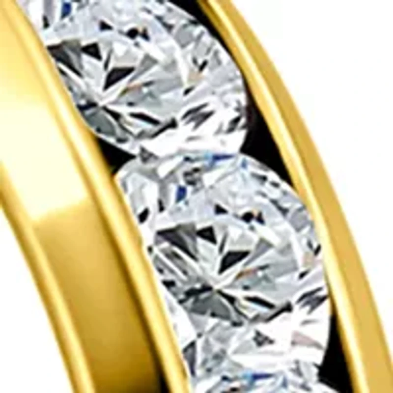 Sterling Silver Round Cubic Zirconia Channel Hoop Earrings