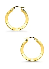 Sterling Silver Round Cubic Zirconia Channel Hoop Earrings