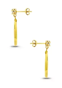Sterling Silver Cubic Zirconia Open Pear Shaped Drop Earrings
