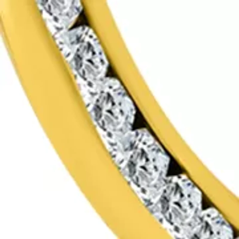 Sterling Silver Cubic Zirconia Channel Set Hoop Earrings
