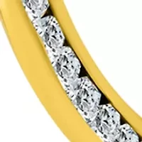 Sterling Silver Cubic Zirconia Channel Set Hoop Earrings