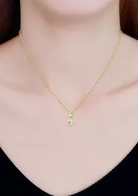 Sterling Silver Pear Cubic Zirconia Bezel Pendant Necklace