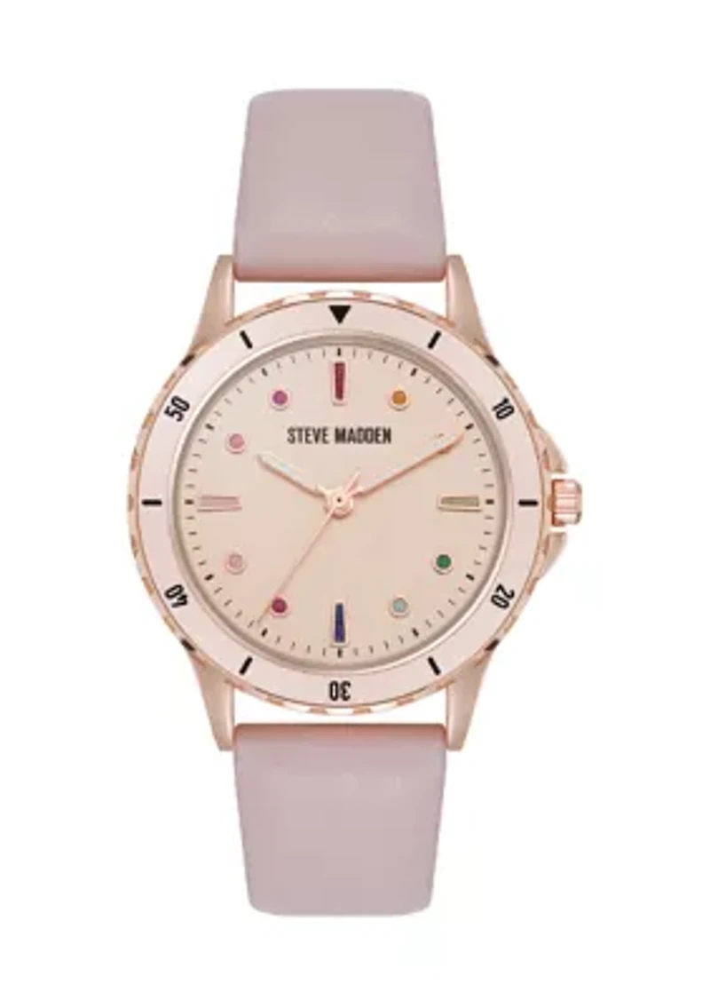 Women's Faux Leather Band Alloy Metal Watch