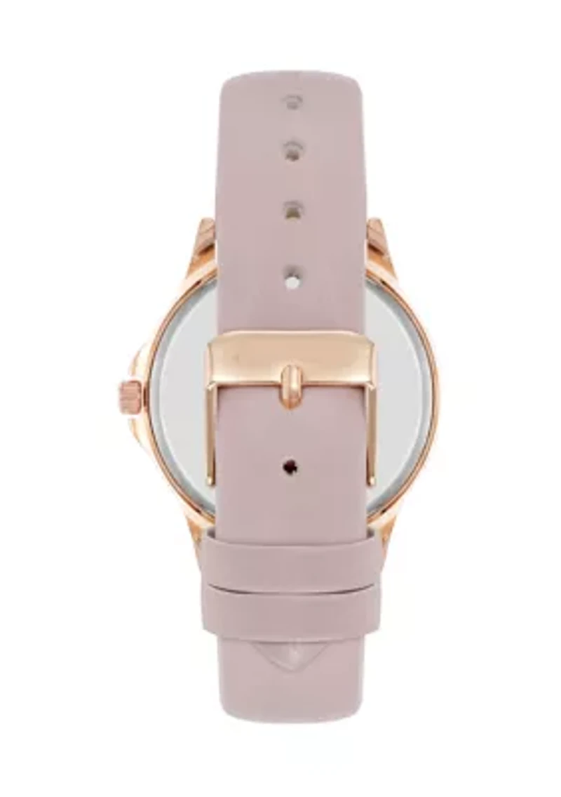  Women's Faux Leather Band Alloy Metal Watch