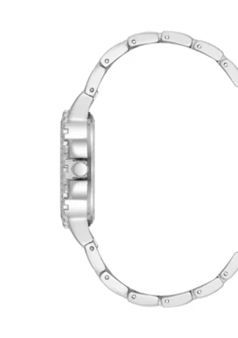 Charming Light Blue and Silver-Tone Alloy Metal Bracelet Watch