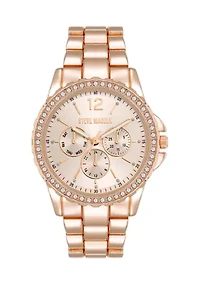 Modern Rose Gold Tone Alloy Metal Bracelet Watch