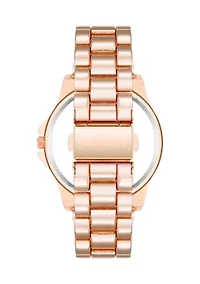 Modern Rose Gold Tone Alloy Metal Bracelet Watch