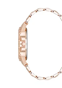 Modern Rose Gold Tone Alloy Metal Bracelet Watch