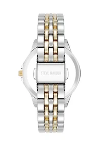 Essential Black and Two-Tone Alloy Metal Bracelet Watch