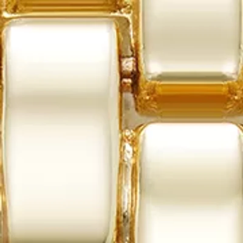  Crystal Accented Gold Tone Bracelet Watch