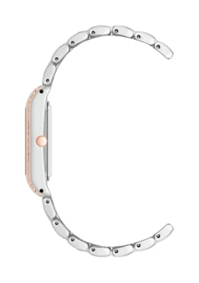 Women's Crystal Accented Two Tone Bracelet Watch