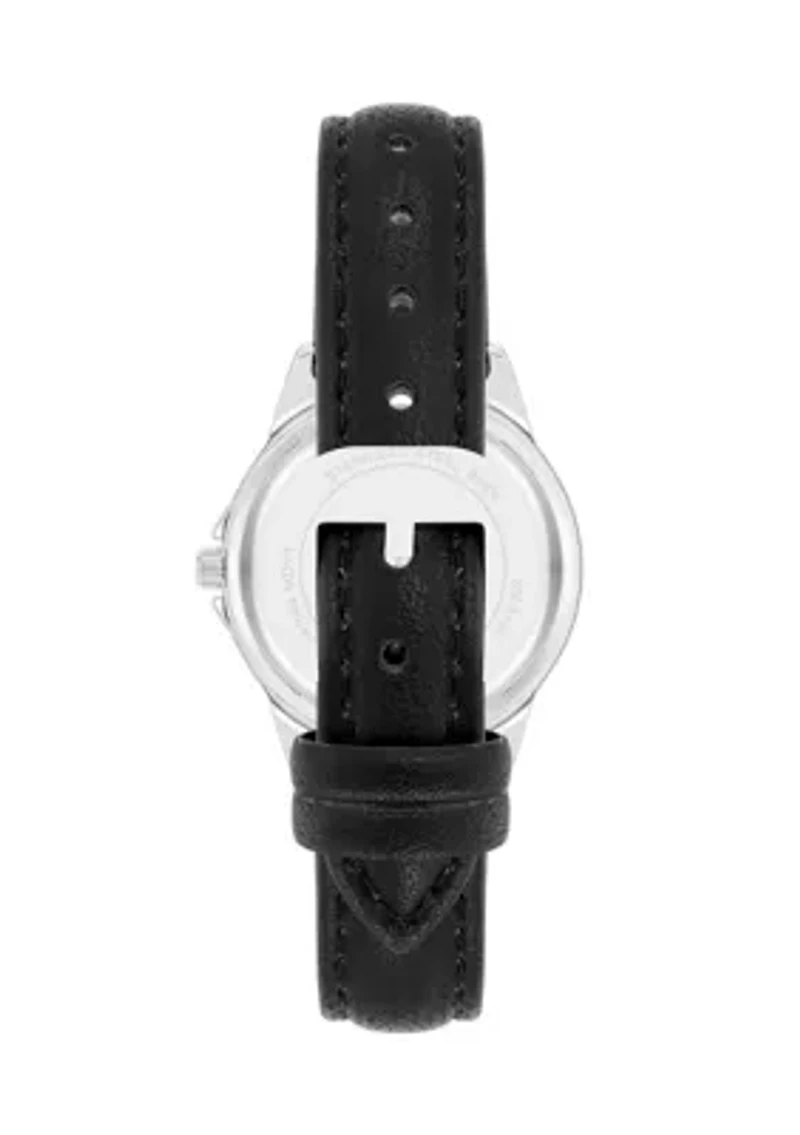 Premium Roman Numeral Black PU Leather Band Watch