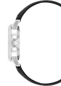 Premium Roman Numeral Black PU Leather Band Watch