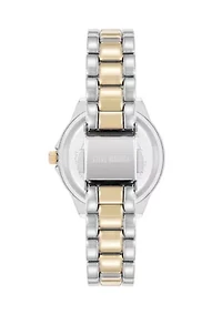 Roman Numeral Two-Tone Alloy Metal Bracelet Watch
