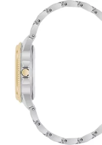 Roman Numeral Two-Tone Alloy Metal Bracelet Watch