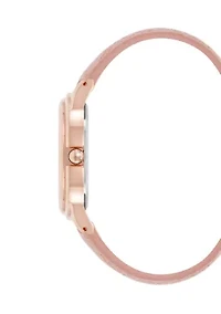  Crocograin Pattern Pink Strap Watch