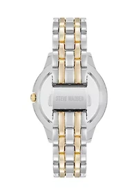 Two-Tone Alloy Metal Bracelet Watch