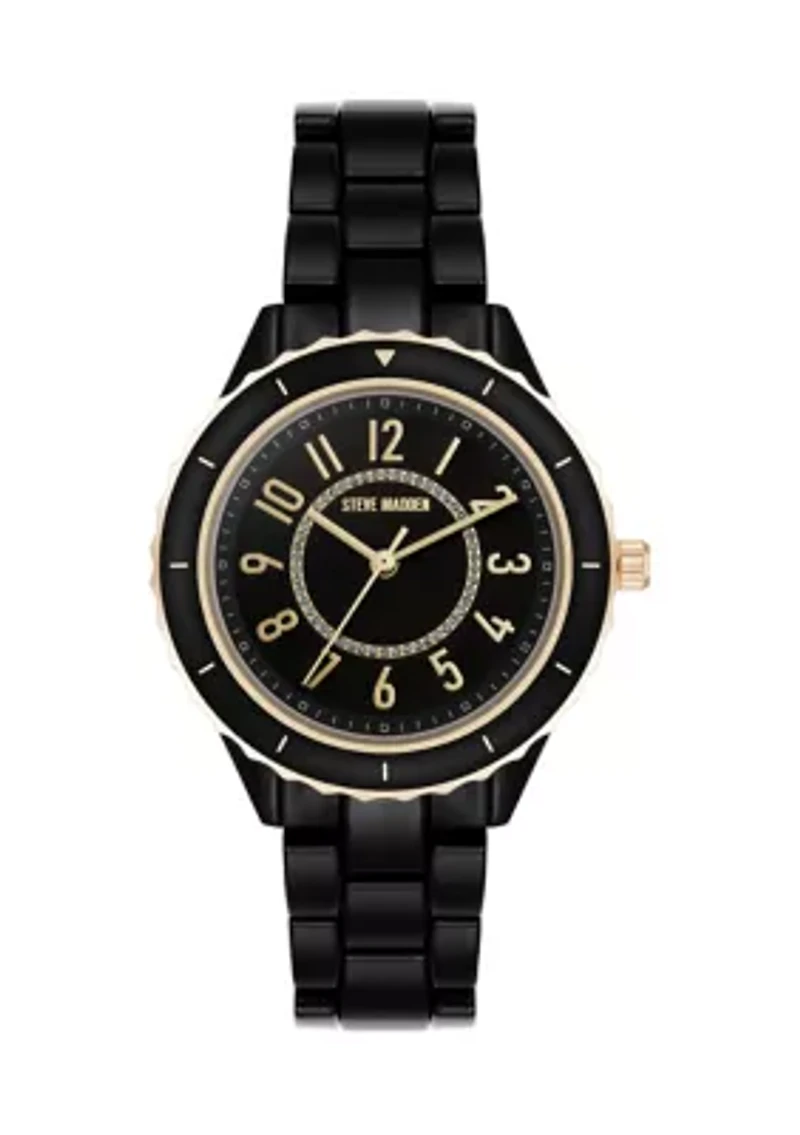  Women’s Stylish Black White Bracelet Watch