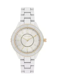 Matte White gold tone Bracelet Watch