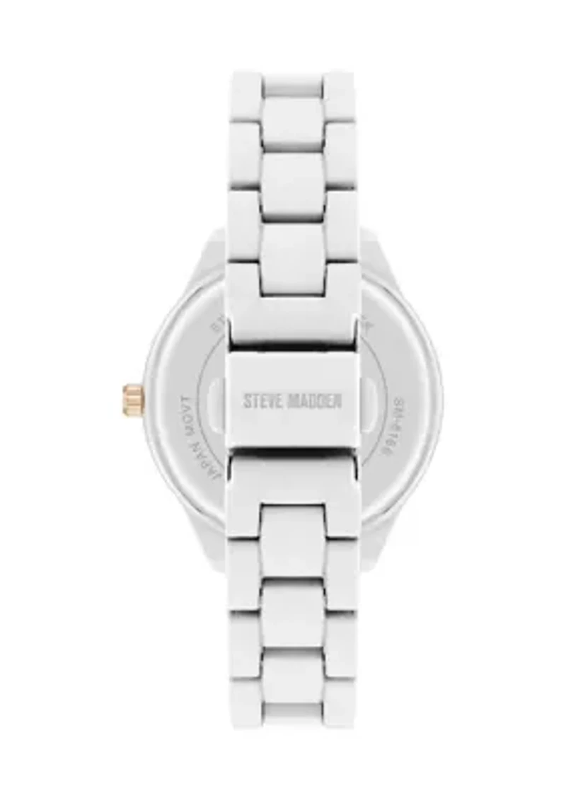 Matte White gold tone Bracelet Watch