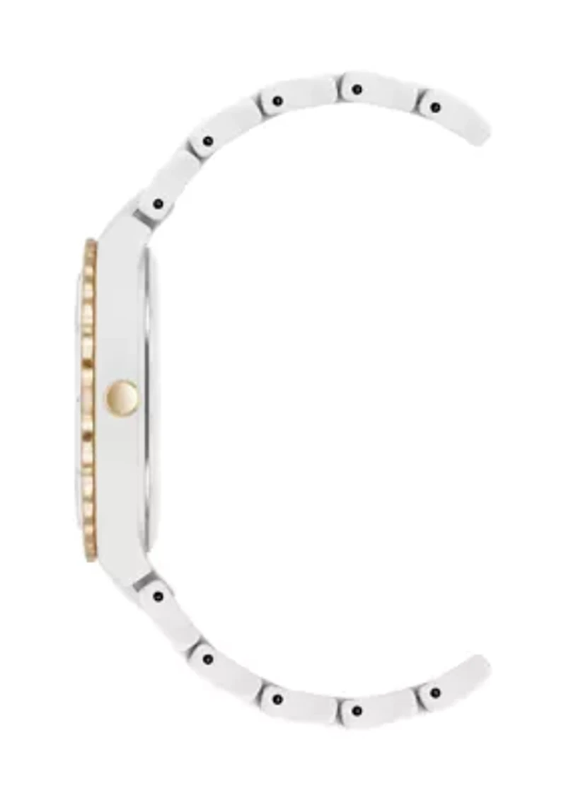 Matte White gold tone Bracelet Watch
