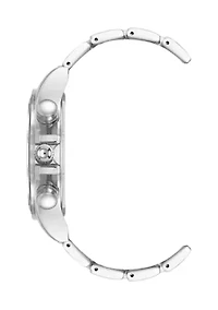 Modern Navy Dial and Silver-Tone Alloy Metal Watch