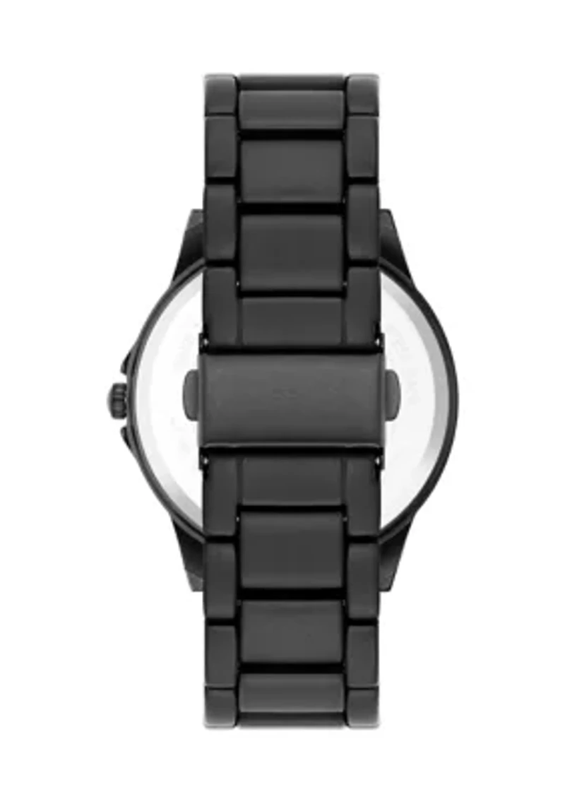 Casual Blue and Black Alloy Metal Watch