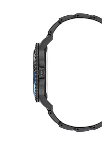 Casual Blue and Black Alloy Metal Watch