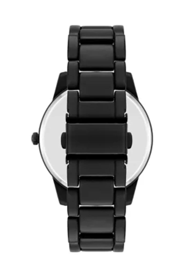 Contemporary Black Alloy Metal Watch