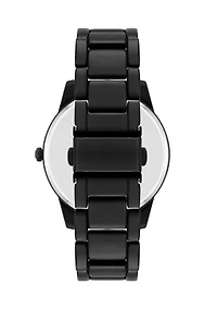 Contemporary Black Alloy Metal Watch