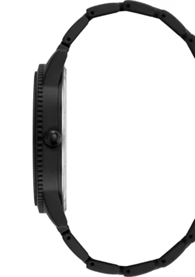 Contemporary Black Alloy Metal Watch