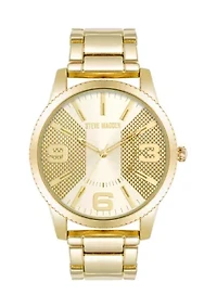 Contemporary Gold Tone Alloy Metal Watch