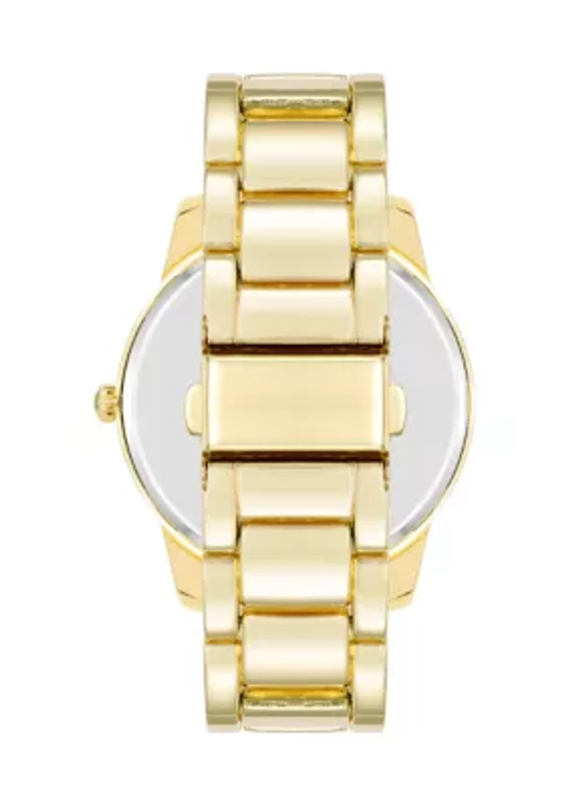 Contemporary Gold Tone Alloy Metal Watch