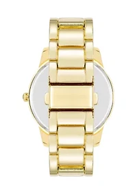 Contemporary Gold Tone Alloy Metal Watch