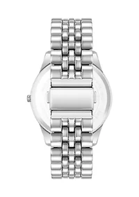  Coin Edge Navy and Silver Tone Alloy Metal Watch