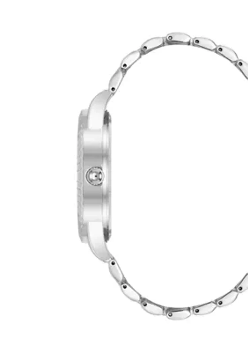  Coin Edge Navy and Silver Tone Alloy Metal Watch