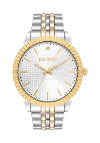 Coin Edge Two Tone Alloy Metal Watch