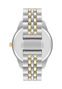 Coin Edge Two Tone Alloy Metal Watch