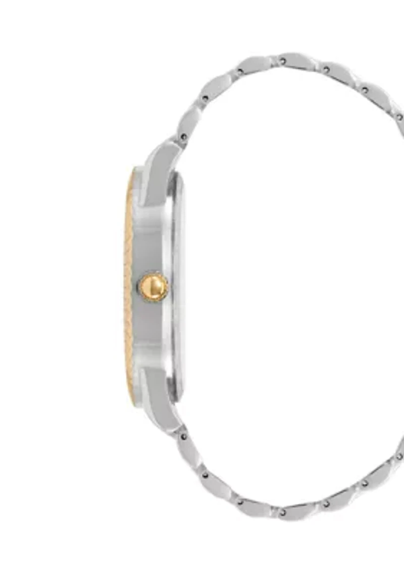 Coin Edge Two Tone Alloy Metal Watch