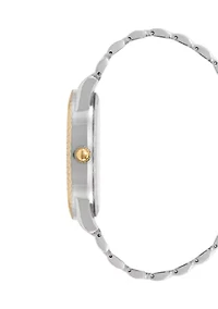 Coin Edge Two Tone Alloy Metal Watch