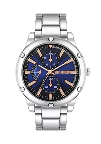 Everyday Blue and Silver-Tone Alloy Metal Watch