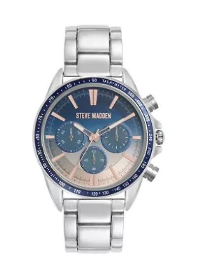 Contemporary Silver Tone Alloy Metal Watch