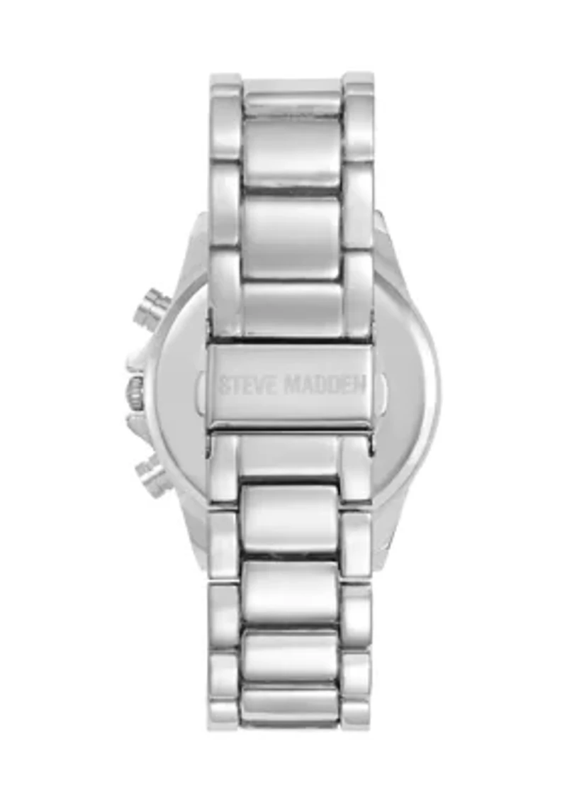 Contemporary Silver Tone Alloy Metal Watch