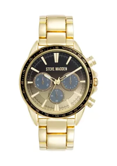 Men's Contemporary Gold Tone Alloy Metal Watch