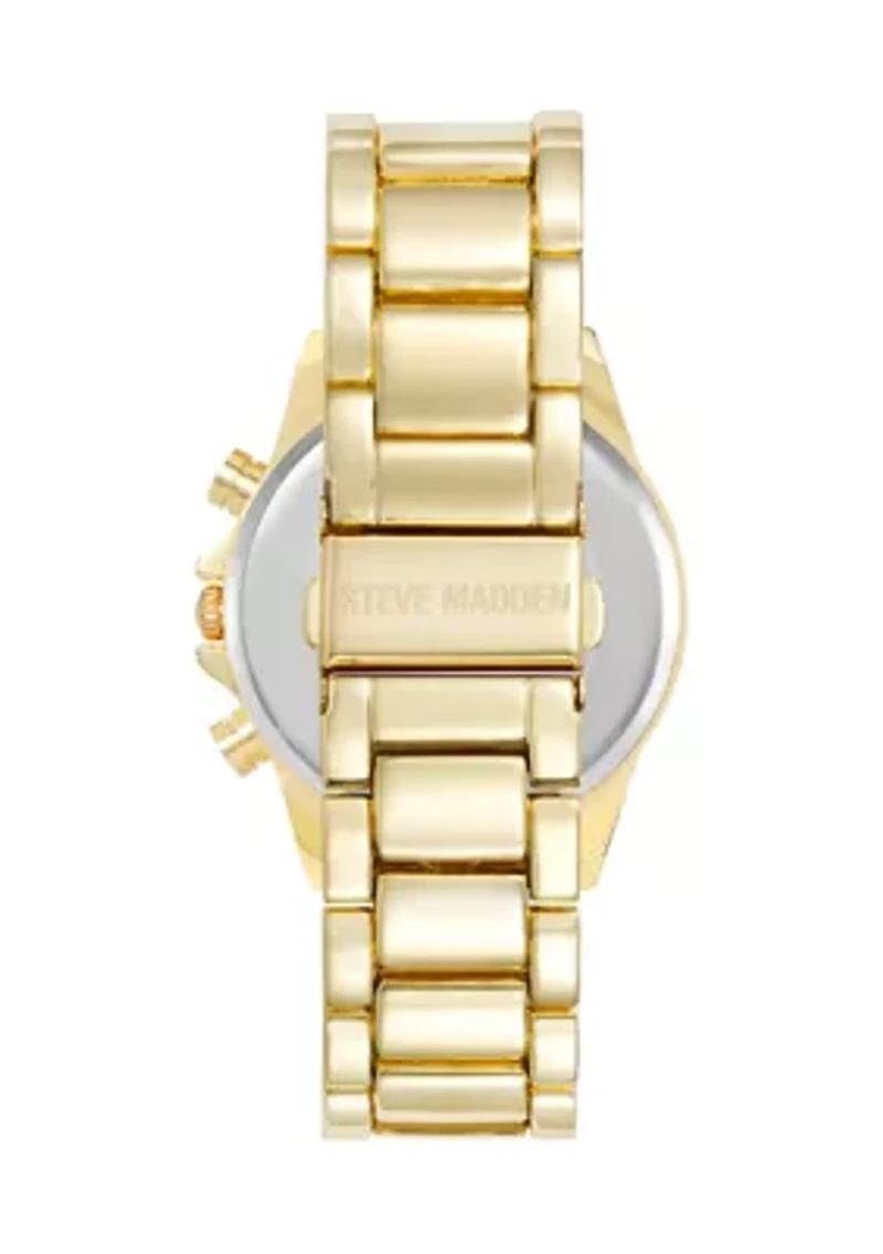 Men's Contemporary Gold Tone Alloy Metal Watch
