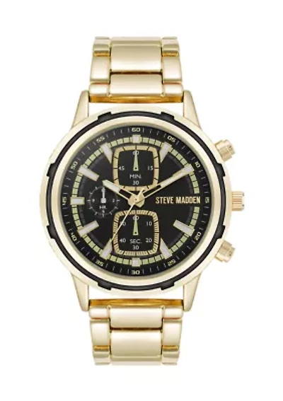  Men's Everyday Gold Tone Alloy Metal Watch
