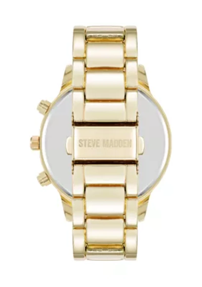  Men's Everyday Gold Tone Alloy Metal Watch