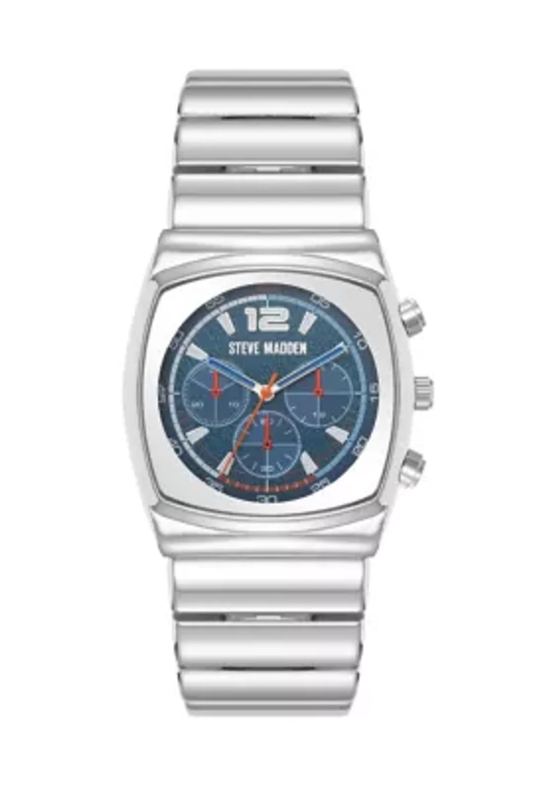 Men's Modern Silver Tone Alloy Metal Watch