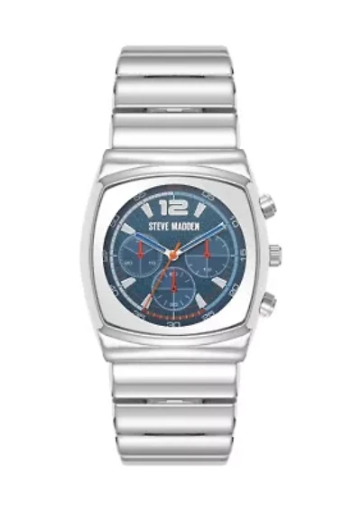 Men's Modern Silver Tone Alloy Metal Watch