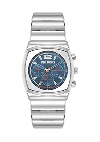 Men's Modern Silver Tone Alloy Metal Watch